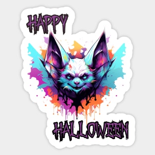 Spooky Bat Happy Halloween Sticker